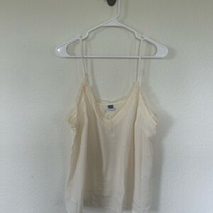 Old Navy Cream Lace-Trim Satin Cami